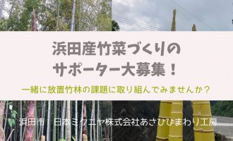 浜田産竹菜づくりのサポーター大募集！一緒に放置竹林の課題に取り組んでみませんか？