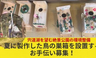12/20（土）【宍道湖を望む絶景公園の環境整備】夏に製作した鳥の巣箱を設置しよう‼
