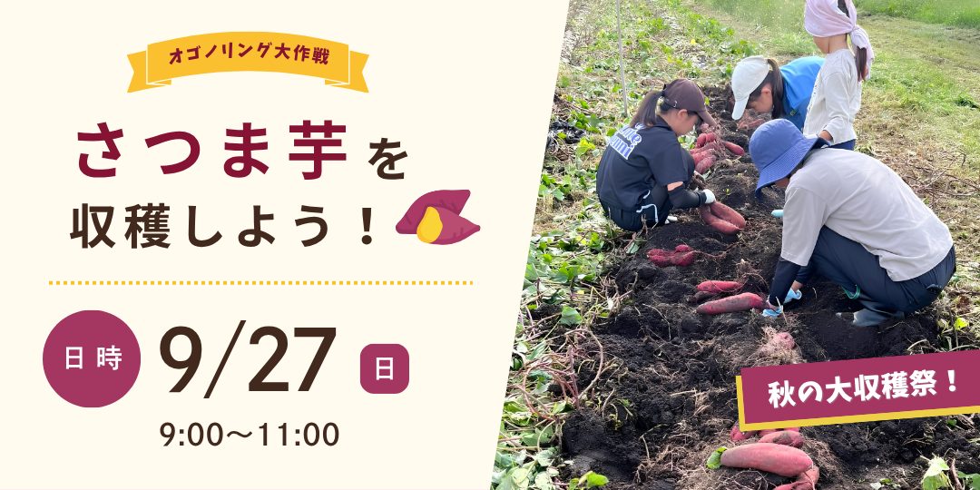 【9/27開催】掘って楽しい!秋の大収穫祭~サツマイモを収穫しよう!~