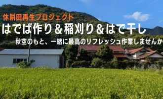 【10/3・4開催】休耕田再生 〜はでば作り＆稲刈り＆はで干しのお手伝い募集〜